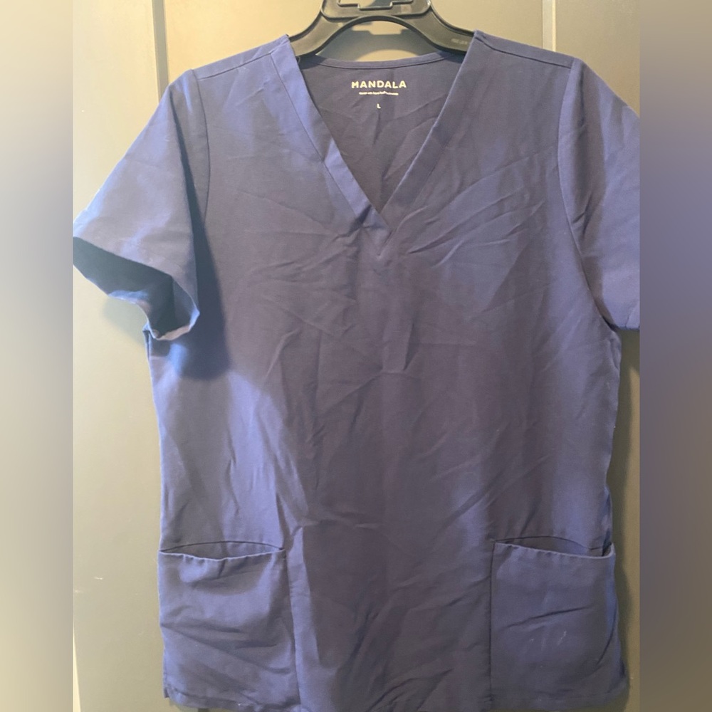 Mandala navy scrub top